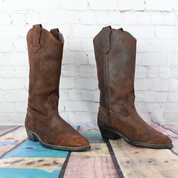 Dexter Leather Mid Calf Western Boots Size 7 - Picture 3 of 9